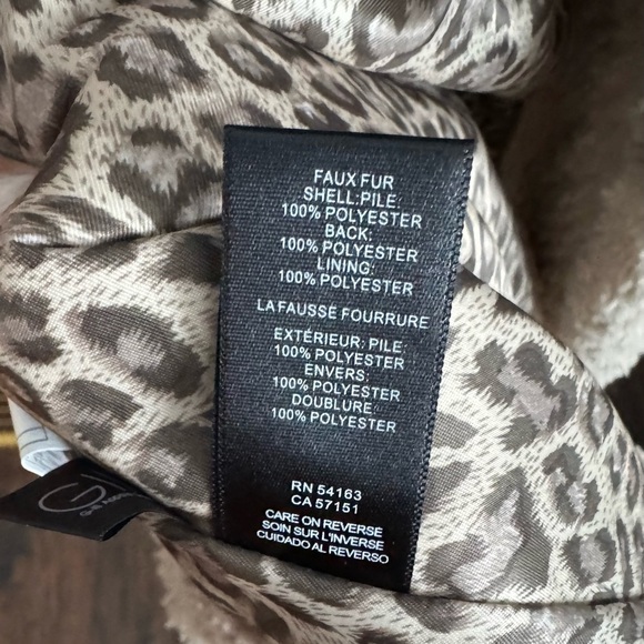 Kenneth Cole Faux Fur Tan Soft Leopard Lined Coat Womens Size 1X - Picture 7 of 11